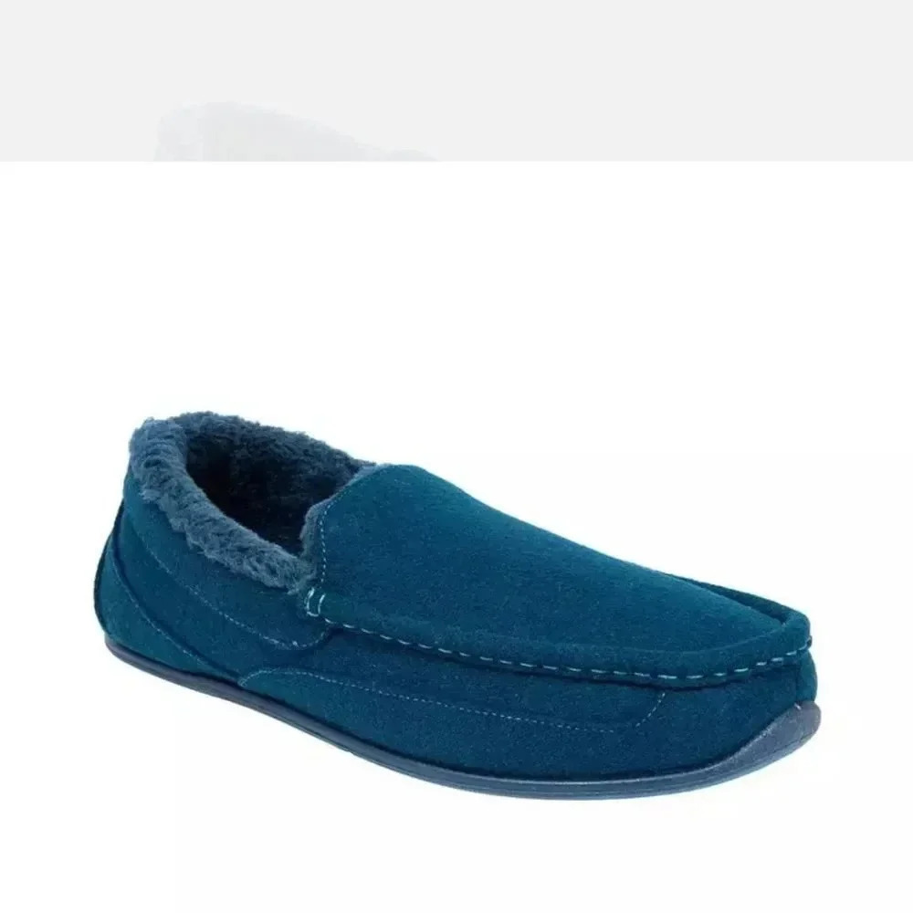 Deer‎ Stags Spun Moccasin Slippers Royal Blue New Size Men's 9 Wide